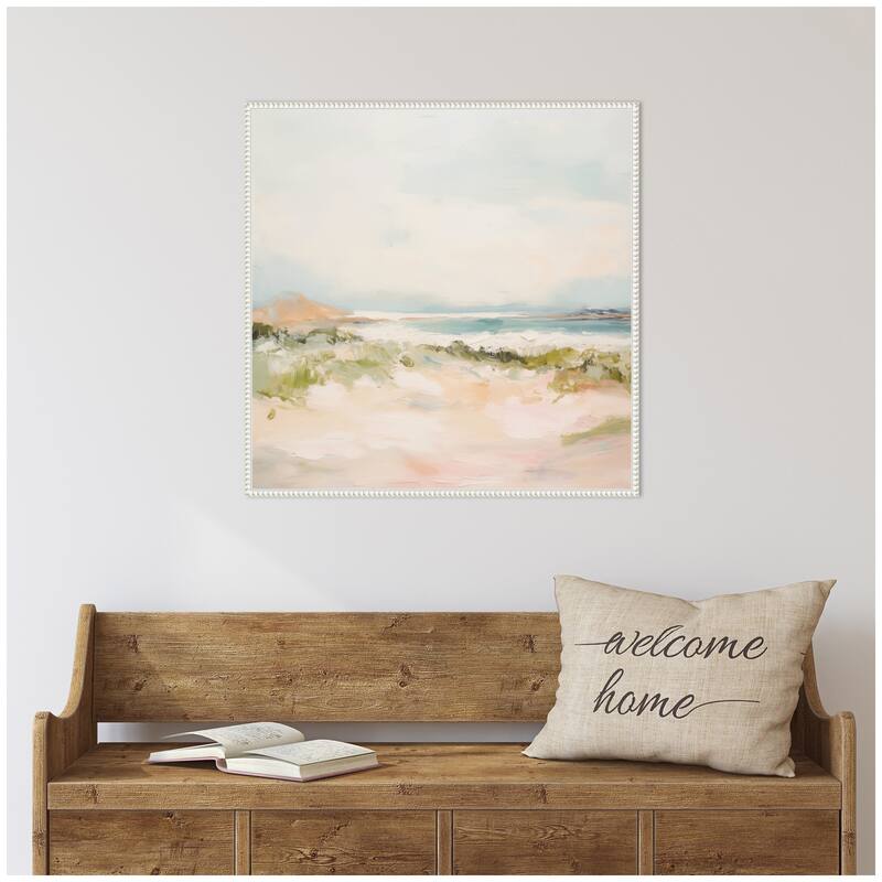 Kate and Laurel Tranquil Landscape III Square by Amy Lighthall Framed Canvas Wall Art Print
