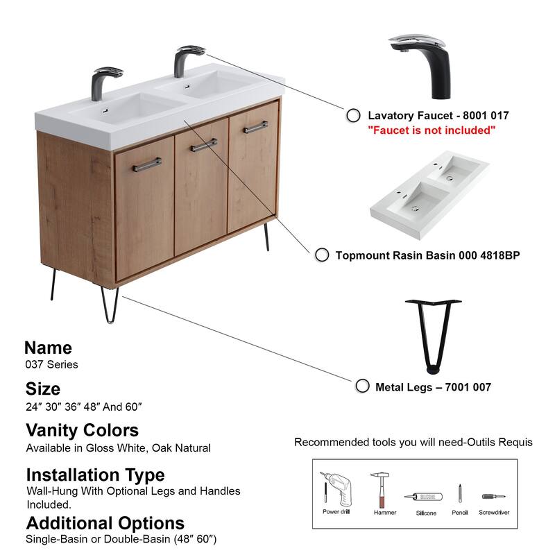 Mitchell 48" Double Bathroom Vanity Set