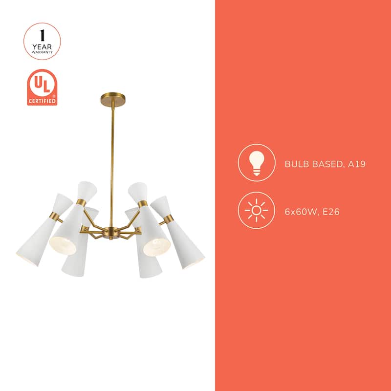 Alora Lighting CH574632 Blake 6 Light 32" Wide Chandelier
