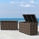 preview thumbnail 6 of 12, Outdoor 296 Gallon Large Rattan Deck Storage Box by Moda Furnishings