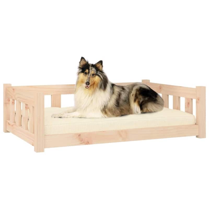 vidaXL Dog Bed Solid Pine Wood Large Durable Dog Bed Rectangular - 25.8 x 37.6 x 11.0