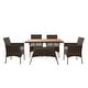 preview thumbnail 1 of 6, Teamson Home - 5-piece Brown Rattan Patio Dining Set