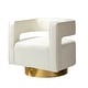 preview thumbnail 48 of 114, HULALA HOME Carisa Modern Upholstered Swivel Open-Back Barrel Chair with Golden Base