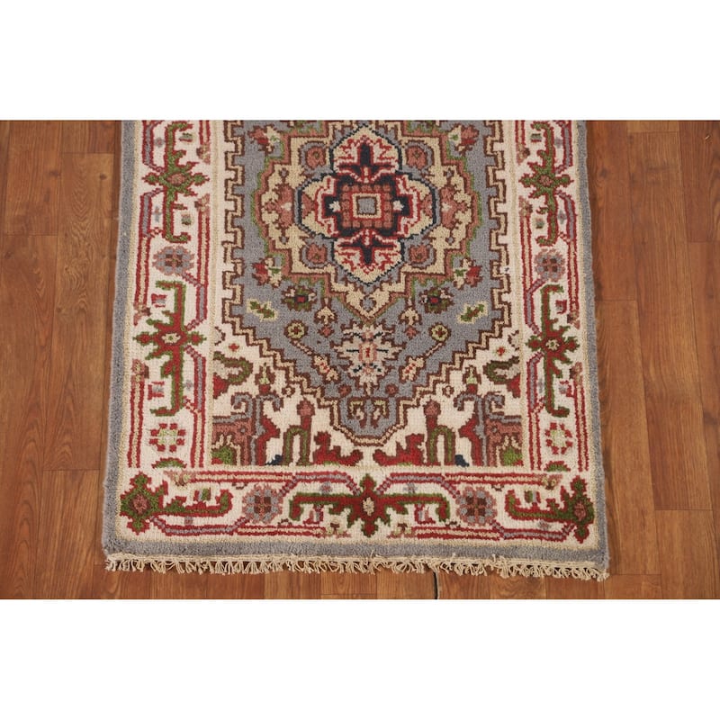 Gray Heriz Serapi Oriental Accent Rug Handmade Wool Carpet - 2'6" x 5'11"