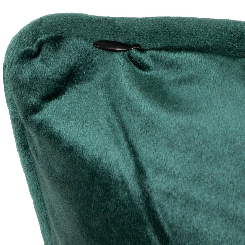 16" Solid Hunter Green Plush Velvet Square Throw Pillow Piped Edging