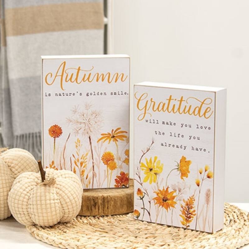 Golden Fall Wildflowers Box Signs - 2 Asstd. - Multi