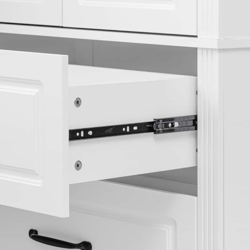 71"Kitchen Pantry Cabinet with 2 Drawers,Embossed Texture Freestanding Cabinet with 8 Door Shelves and 3 Cabinet Shelves