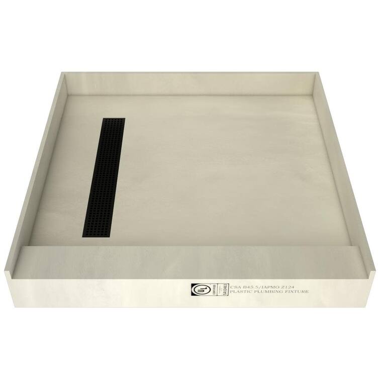 Tile Redi RT4848LPVC Redi Trench 48" x 48" Square Shower Base with - Matte Black