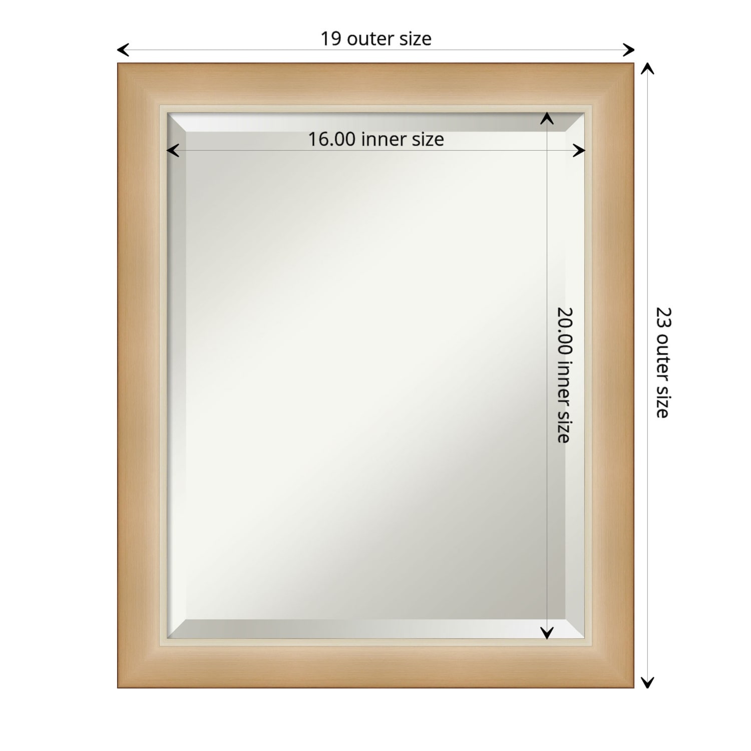 Beveled Bathroom Wall Mirror - Eva Narrow Frame
