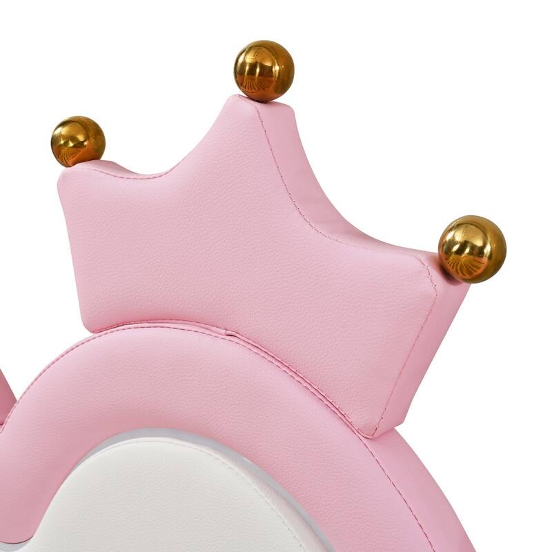 Twin Size Extending Princess Daybed with LED Lights, Crown Headboard