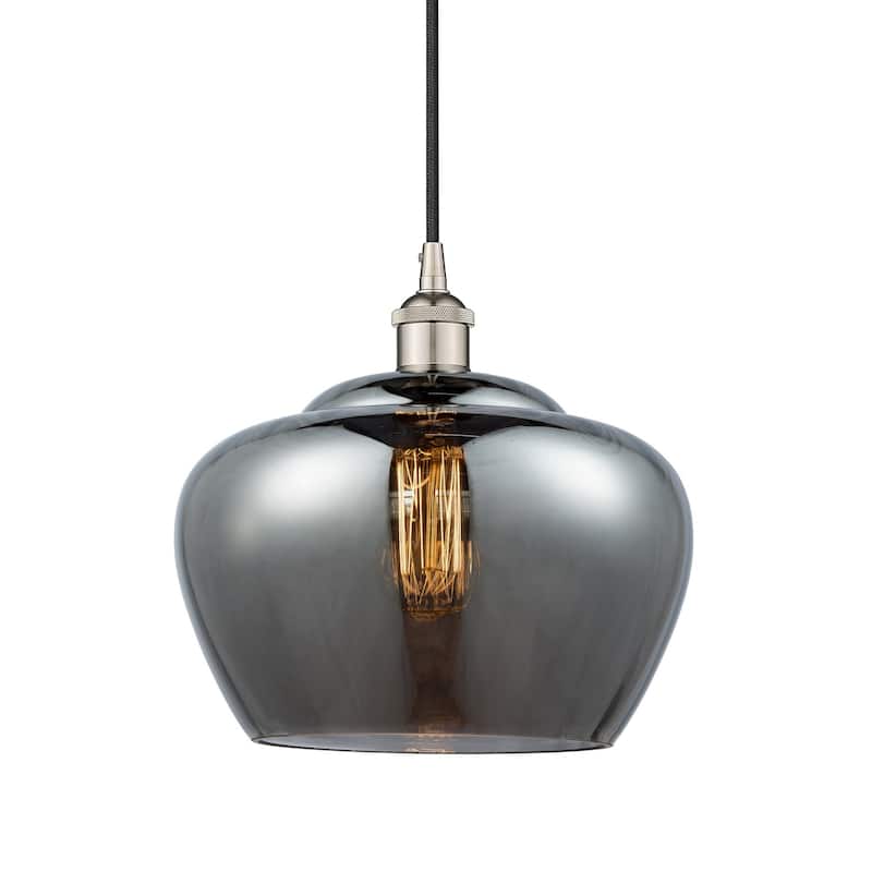 Innovations Lighting 616-1P-12-11-L Fenton Pendant Fenton 11" Wide - Polished Nickel / Plated Smoke