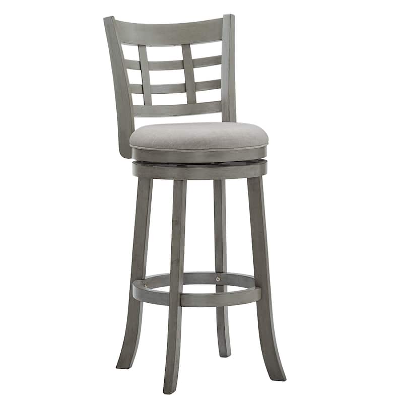 Verona Swivel 29-inch High Back Barstool by iNSPIRE Q Classic - Antique Grey-Grey Linen-Window Back
