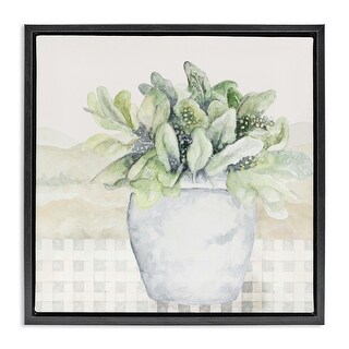 Stupell Potted Farm Herbs Arrangement Framed Floater Canvas Wall Art ...
