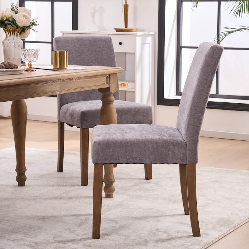 Boucle Fabric Upholstered Dining Chairs (Set of 2)