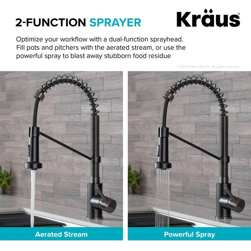 Kraus Bolden 2-Function 1-Handle Commercial Pulldown Kitchen Faucet