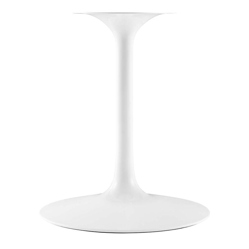 Round Artificial Marble Dining Table - White
