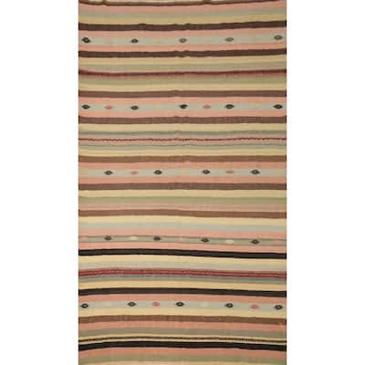 Hand Woven Oriental 100% Wool Carpet Southwestern Tribal Multi-Colored Kilim Area Rug - 10' 3'' X 6' 1''