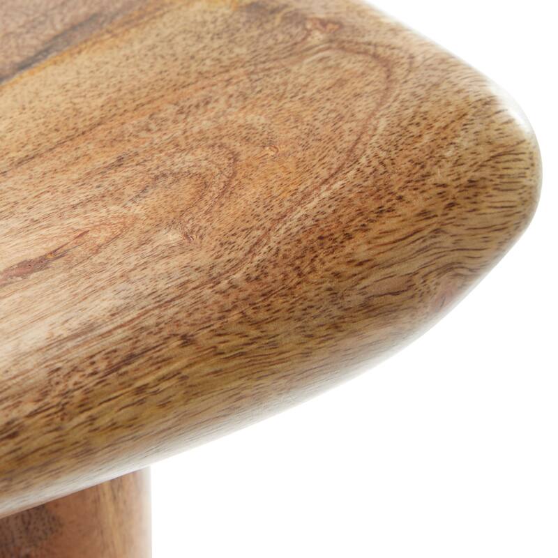 Wood Counter Stool with Footrest - Brown - Roche River Decor