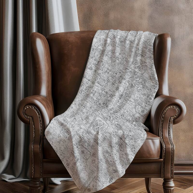Premium Machine Washable Traditional Moroccan Sherpa Throw Blanket
