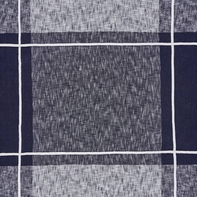 Sevita Navy and White Braided Plaid Standard Size Throw Blanket