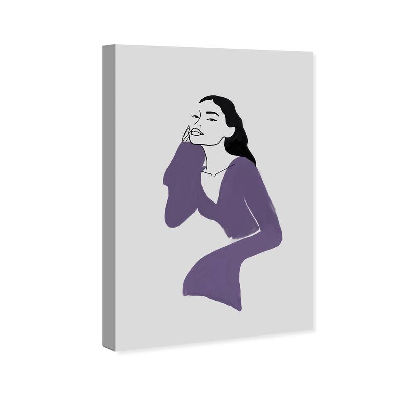 Wynwood Studio Canvas Fashion and Glam Strike a Pose Purple and Modern & Contemporary Wall Art Canvas Print