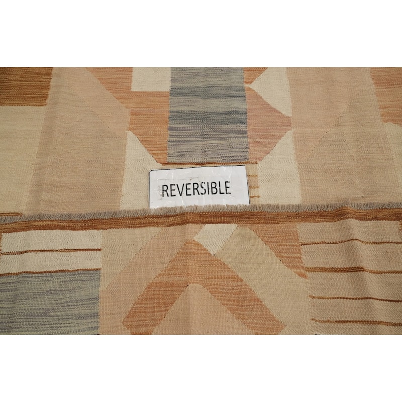Hand Woven Oriental 100% Wool Carpet Southwestern Modern Multi-Colored Kilim Area Rug - 10' 0'' X 6' 4''