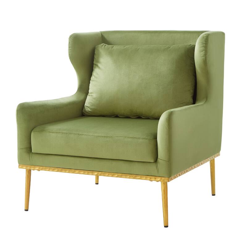 Christopher Knight Home - Modern Velvet Armchair Accent Chair with Iron Frame and High-Density Foam Cushion