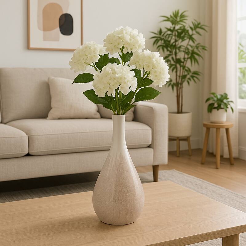 Sagebrook Home Valdiva Stoneware Vase - White, Novelty, Ombre, Elegant Home Accent in Stoneware Color