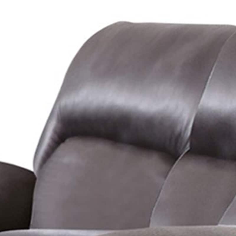 Josy Manual Recliner Loveseat with Console, Dark Gray Faux Leather, 77 Inch