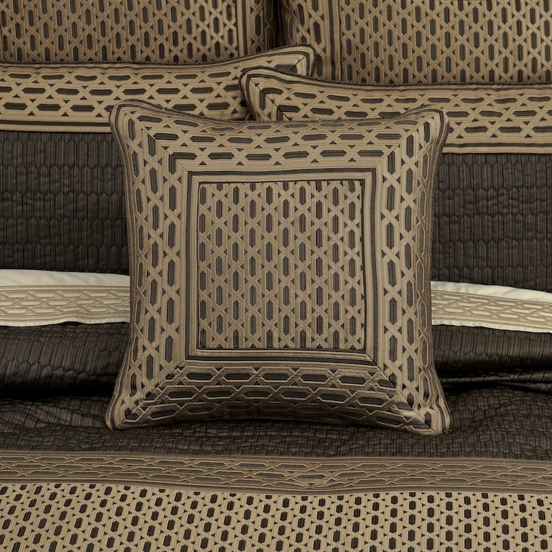 J. Queen New York Metropolitan Bronze 20" Square Decorative Throw Pillow - Accent - Polyester - Bronze