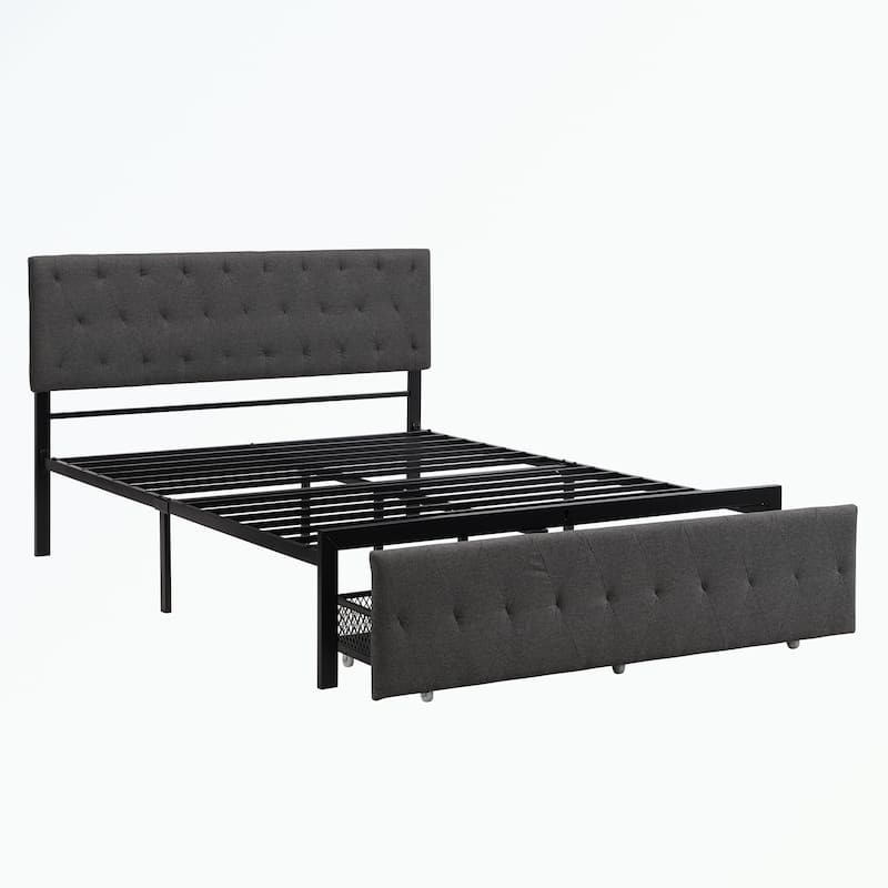 Full Size Canopy Platform bed with two Drawers