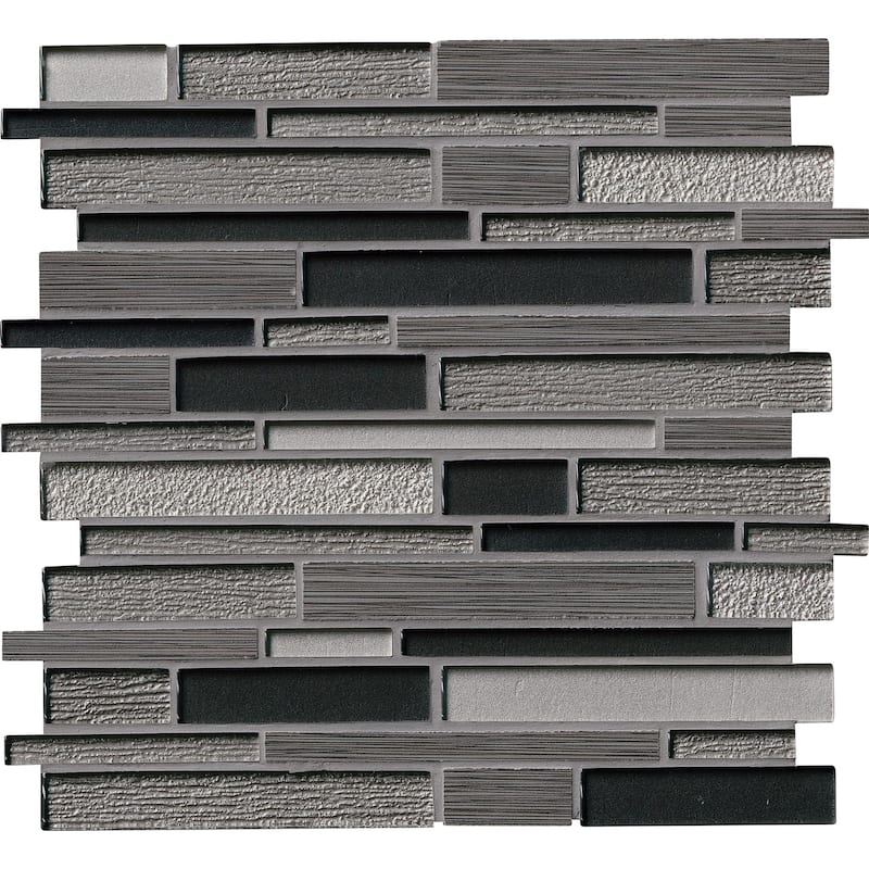 Ackland AKM-G-12X12IL-CA 12" x 12" Glass and Marble and Metal and - Fusion Gray