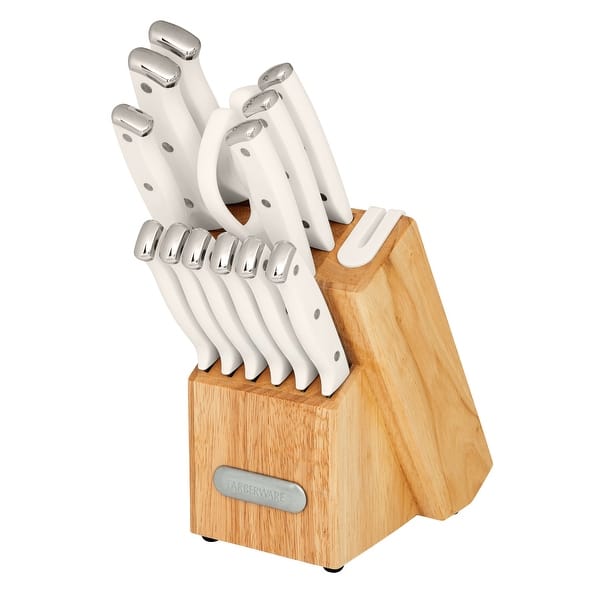 Farberware EdgeKeeper 14 Piece White Cutlery Set with Block