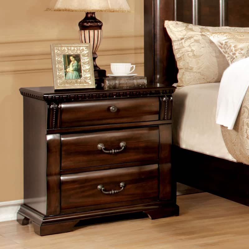Tay Transitional Cherry Wood 3-Piece Poster Bedroom Set by Furniture of America
