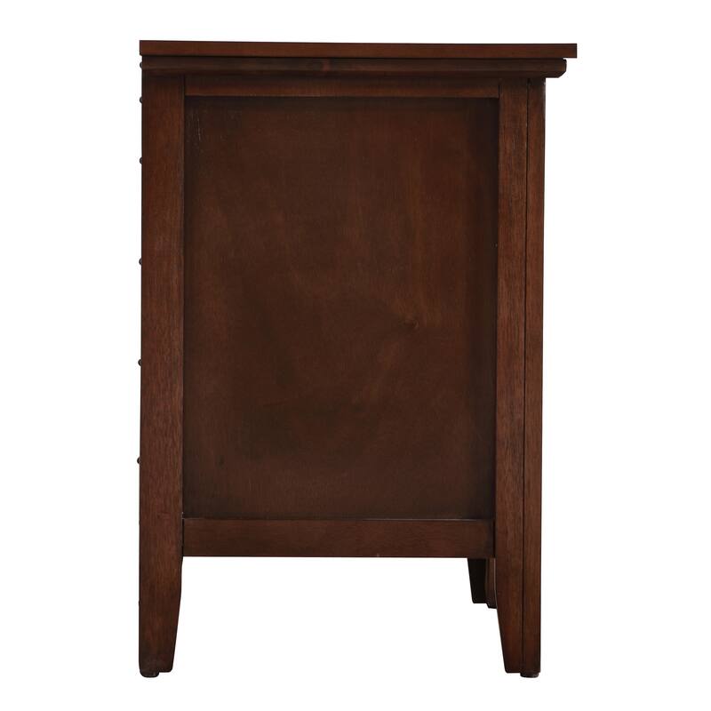 3 Drawer Nightstand with Real Wood Veneers, Cappuccino