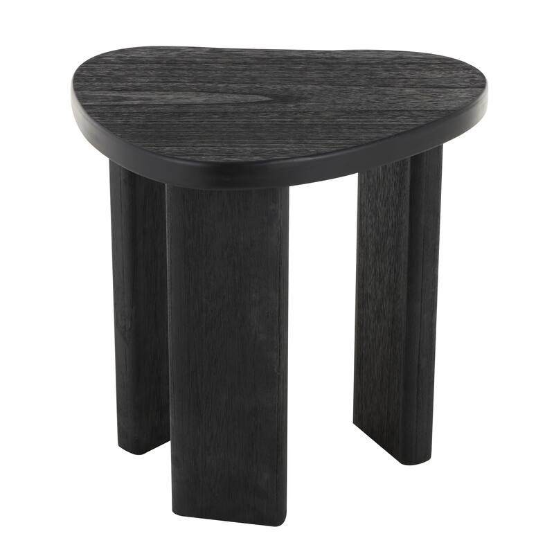 Wood Handmade Heart Inspired Accent Table - Black - Roche River Decor