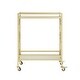 preview thumbnail 5 of 15, Johnson Serving Bar Cart 2 Tempered-Glass Shelves, Casters/ 2 Locking - N/A