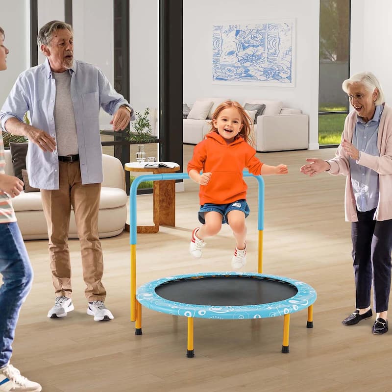 36'' Mini Trampoline Foldable Rebounder Trampoline w/Foamed Handle