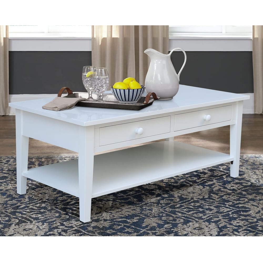 Spencer Solid Parawood Coffee Table - 48 in. W x 24 in. D x 19 in. H