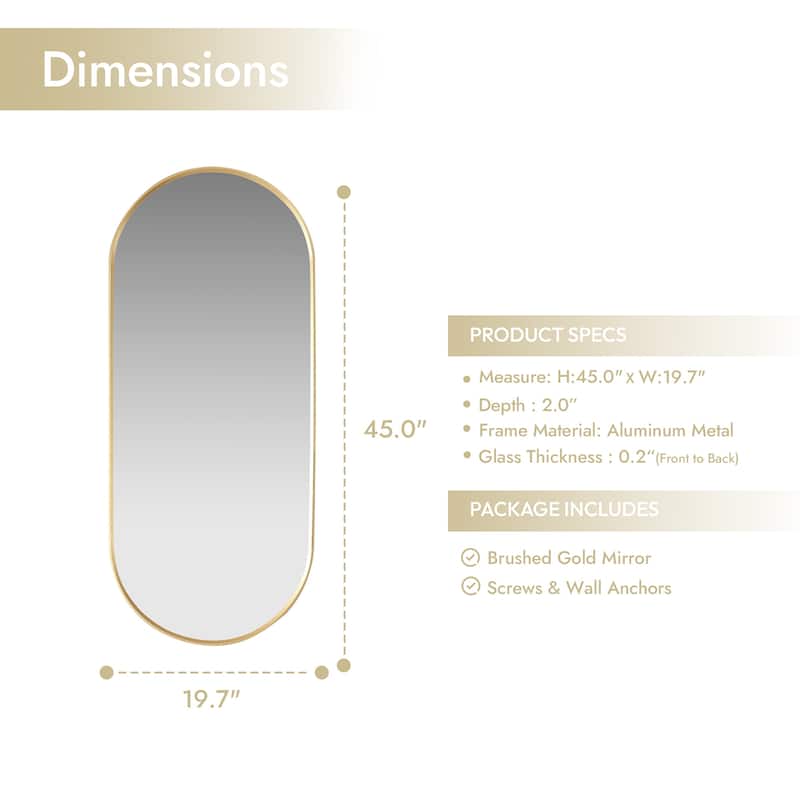 Miajadas Oval Aluminum Framed Wall Mount Mirror
