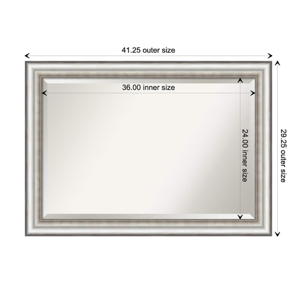 Beveled Wall Mirror - Salon Silver Frame - Salon Silver