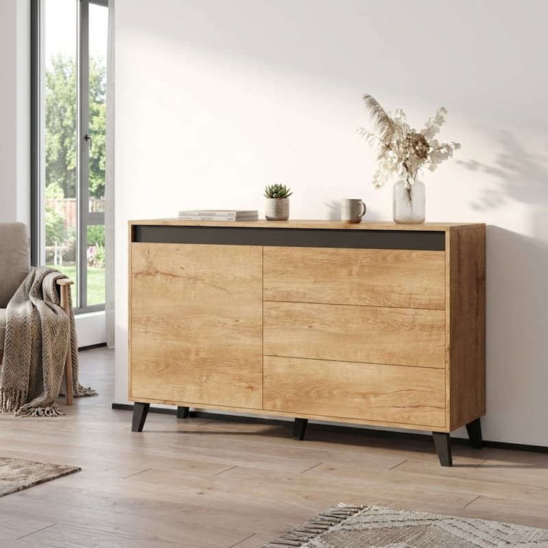 Meble Furniture Nord 54" Modern Sideboard Buffet Credenza - 32.7" H x 54.3" W x 15" D