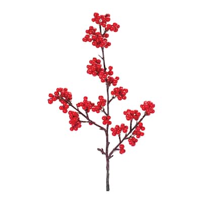 Berry Twig Spray (Set of 6) - Red