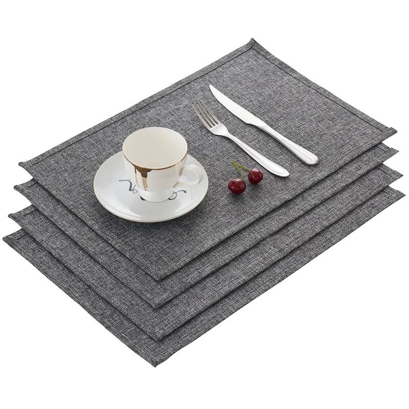 VECELO Sliver Dining Table and Chairs, Dining Sets with 4 Placemats