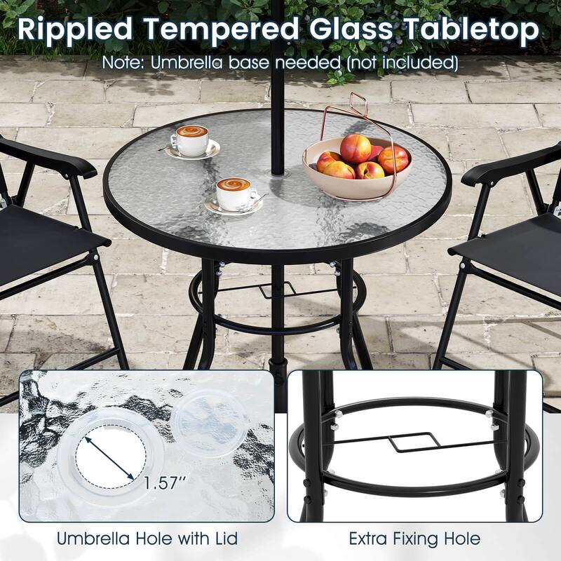 Costway 6 Pieces Patio Dining Set with Umbrella Outdoor Table and - See Details