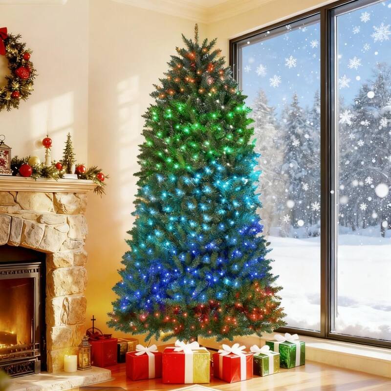 9ft Pre Lit Christmas Tree with LED Lights Music Sync and Mobile App Control - Green
