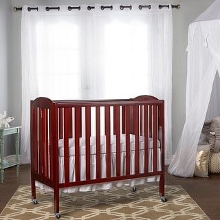 Dream On Me 3 in 1 Folding Portable Crib, Cherry