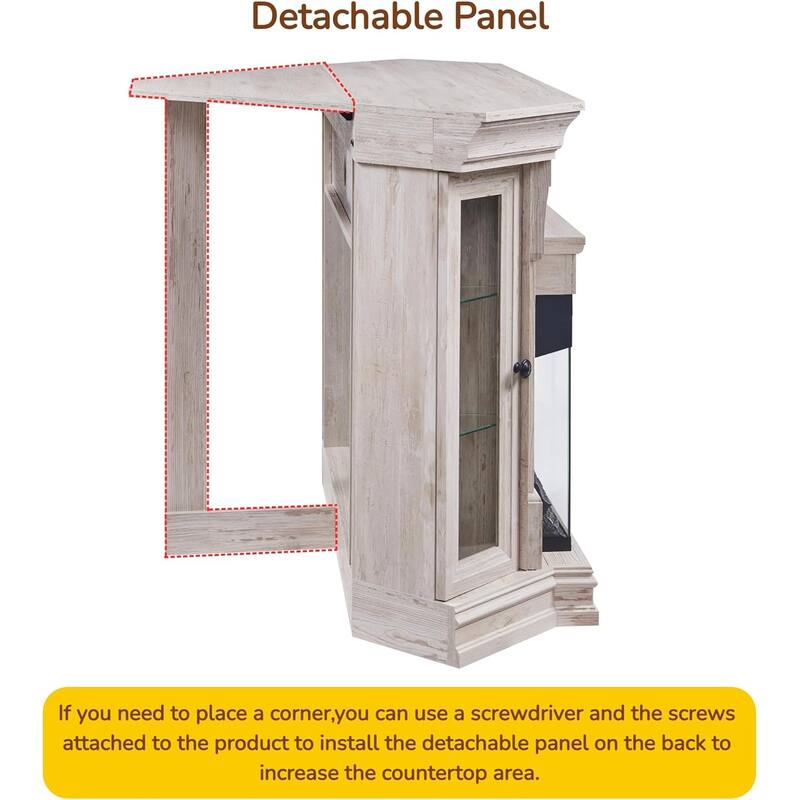 Farmhouse 3-Sided Fireplace TV Stand for 65" TV, Entertainment Center