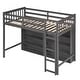 preview thumbnail 6 of 22, Twin Size Loft Kids Bed with 8-Open Storage Shelves and Built-in Ladder, Space-Saving Design for Bedroom, Easy to Assemble, Grey