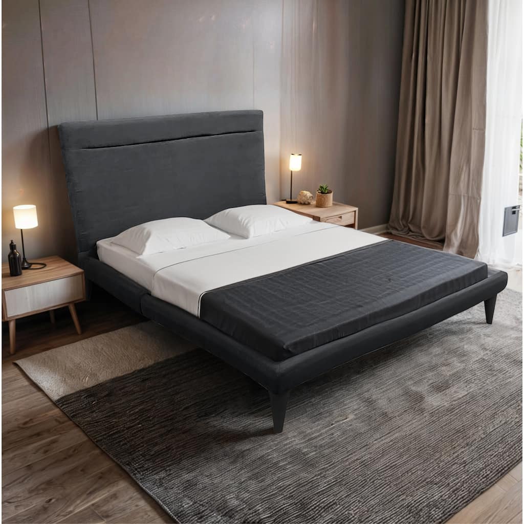 Winnie Upholstered Platform Bed with Padded Headboard, No Box Spring Needed